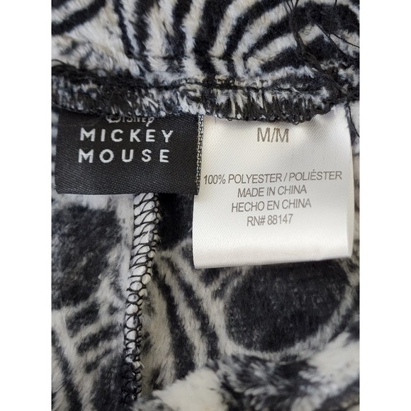 Disney Mickey Mouse PJ Unisex Size Medium‎ Fleece Grey Black Lounge Pajama Pants - Picture 8 of 8